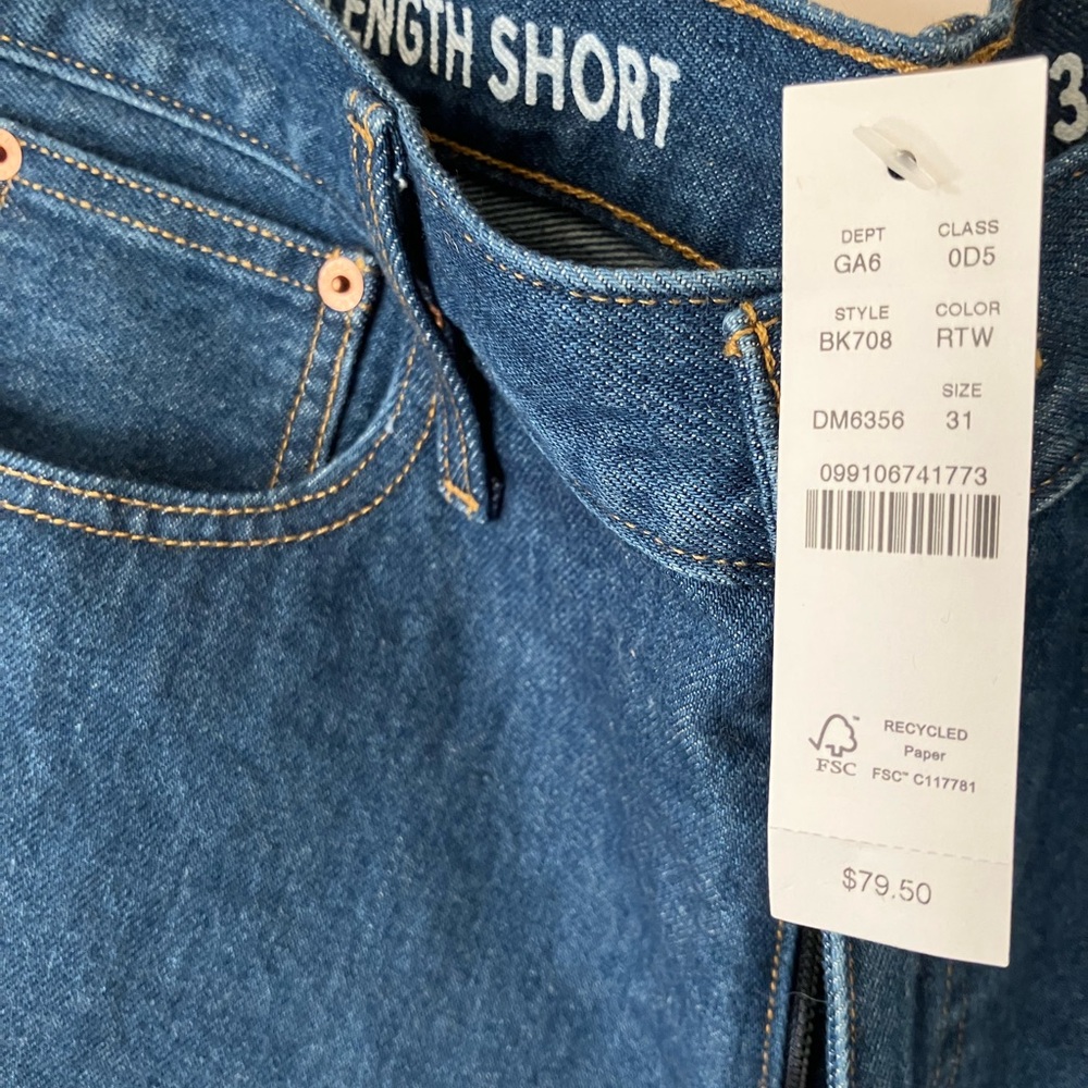 👖🇺🇸 ❤️ J.CREW Cutoff Jean Shorts NWT Midlength Denim Short in Rocky Trail Wash - Picture 5 of 8